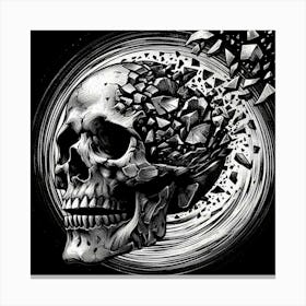 Skull With Broken Pieces Canvas Print