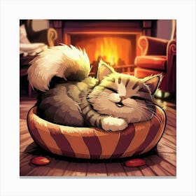 A Charming Illustration Of A Cat Comfortably Nestl Cccno635rmaisagtl8vq7a Ixhpgw Bq12bvvhs4ojmtg Canvas Print