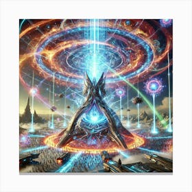 The Infinite Armada Beacon In Action, A Towering, Canvas Print