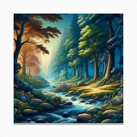 Forest In The Evening Canvas Print