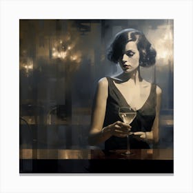 Night At The Bar Canvas Print