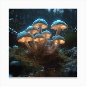 Mushrooms In The Forest 1 Canvas Print