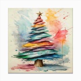 Christmas Tree Painting Canvas Print