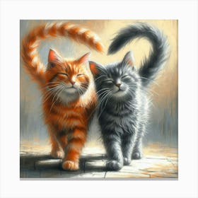 Two Cats In Love 1 Canvas Print