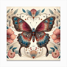 Victorian Butterfly Naturalist Illustration II 1 Canvas Print