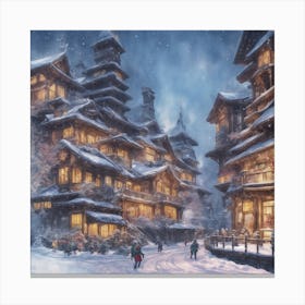 Christmas Village Canvas Print