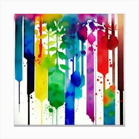 Rainbow Paint Drips Canvas Print