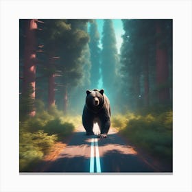 Bear In The Forest 24 Canvas Print