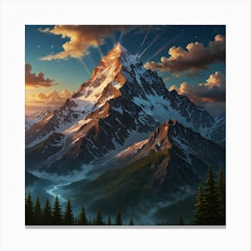 Mountains At Sunset Canvas Print