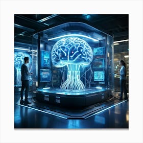 Cyber Brain Fusing Advanced Ai Technology Intricate Neural Networks Visible Glowing Circuitry Fut (6) Canvas Print