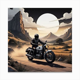 Rider In The Desert Canvas Print