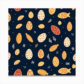 Easter Eggs Seamless Pattern Art Print Canvas Print