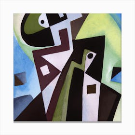 Cubist painting depicting: Person Rising Above of a Sea of Doubt, Fear and Chaos 2 Canvas Print