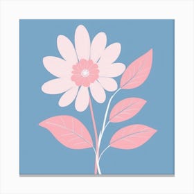 A White And Pink Flower In Minimalist Style Square Composition 679 Canvas Print