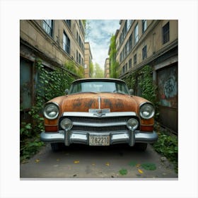 Old Car In The Alley 1 Canvas Print
