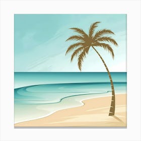 Palm Tree On The Beach 2 Canvas Print