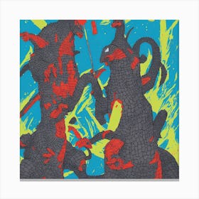 Pop Art Godzilla Canvas Print