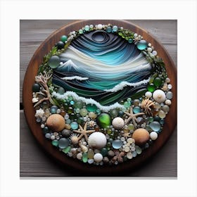 Circle of Sea glass Canvas Print