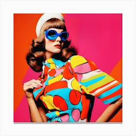 Woman In A Colorful Dress Canvas Print