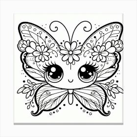 Cute Butterfly Coloring Pages Canvas Print