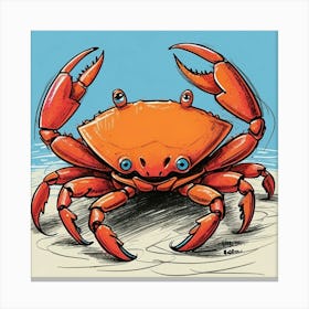 Crab On The Beach 10 Canvas Print