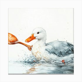 Duck With Spoon Canvas Print