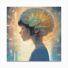 Girl With A Brain 2 Canvas Print