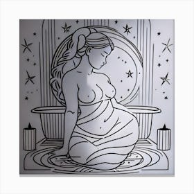 Venus In The Bath Canvas Print