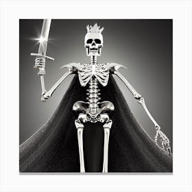 Skeleton Holding Sword Canvas Print