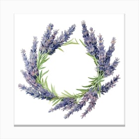 Watercolor Lavender Wreath Canvas Print