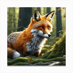 Fox In The Forest 108 Canvas Print