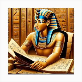 Pharaoh Reading A Book 1 Canvas Print