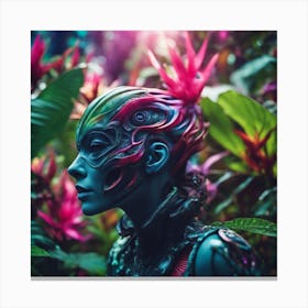 Imagination, Trippy, Synesthesia, Ultraneonenergypunk, Unique Alien Creatures With Faces That Looks (4) Canvas Print