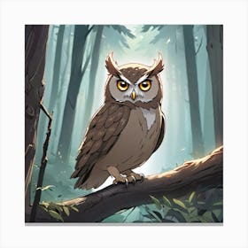 Owl In The Forest 28 Canvas Print
