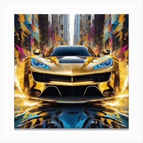 Golden Corvette Canvas Print