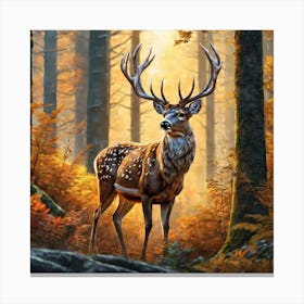 Deer In The Forest 152 Canvas Print