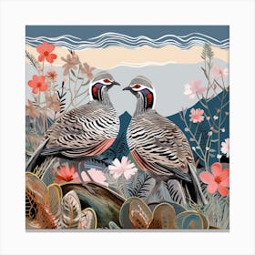 Bird In Nature Partridge 3 Canvas Print