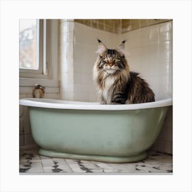 A Delightful Maine Coon Cat 1 Canvas Print