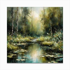 Pond Deep In The Forest Canvas Print