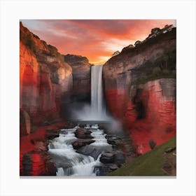 Sunset At The Falls Canvas Print