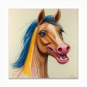 Horse With Colorful Hair Canvas Print