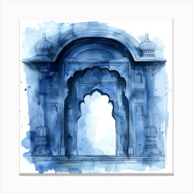 Watercolor Of An Indian Door 1 Canvas Print