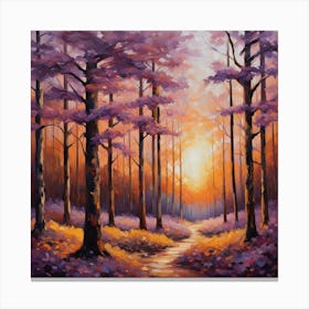 Sunset In The Woods Canvas Print