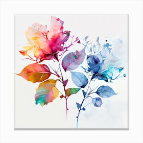 Watercolor Flower Abstract 26 Canvas Print