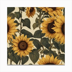 Default Default Retro Vintage Sunflower For Defferent Seasons 2 Canvas Print