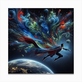 Superman Flying 7 Canvas Print