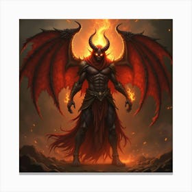 Demon Soul Shrouded In Mystical Fire And Dark Energy 1 Canvas Print