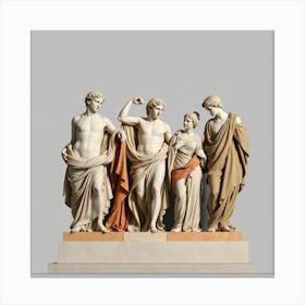 Four Statues Of The Gods Canvas Print