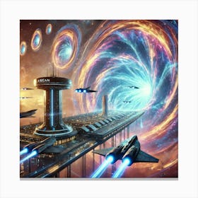 A Sci Fi Scene Harmonic Rift Generator Portals Canvas Print