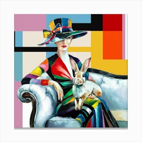 Lady With Bunny Canvas Print